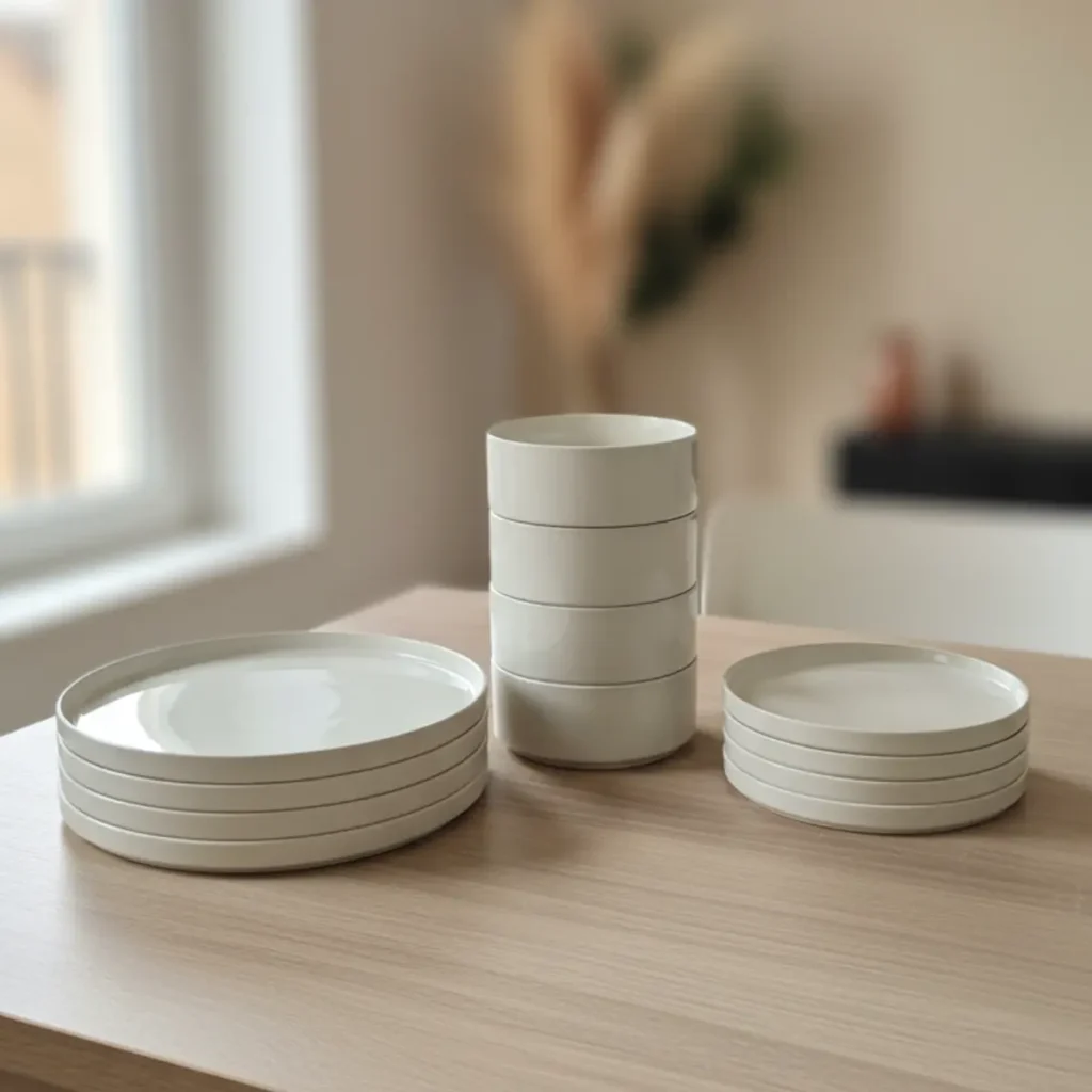 Set Vajilla De Ceramica 12 Piezas Color Blanco