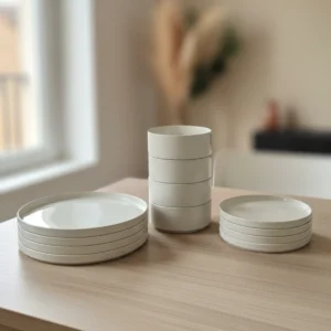 Set Vajilla De Ceramica 12 Piezas Color Blanco
