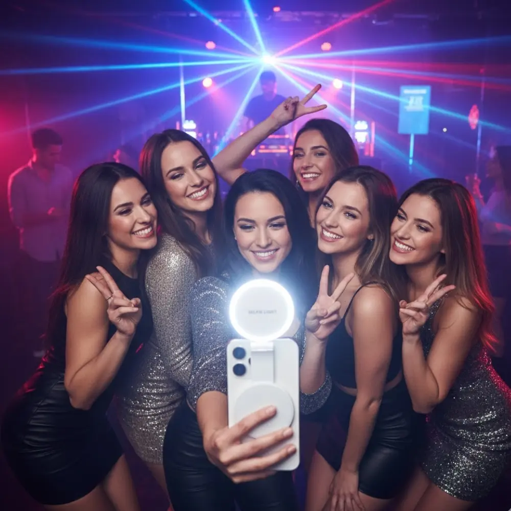 Luz Led Selfie Magnetica Portatil Para Celular Con Espejo