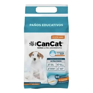 Paños Educativos Mascotas Ultra Absorbentes Cancat 60x40 50u Blanco