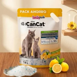 Piedras Para Gatos Sílica Gel Limon Cancat 7.6lt Family Pack