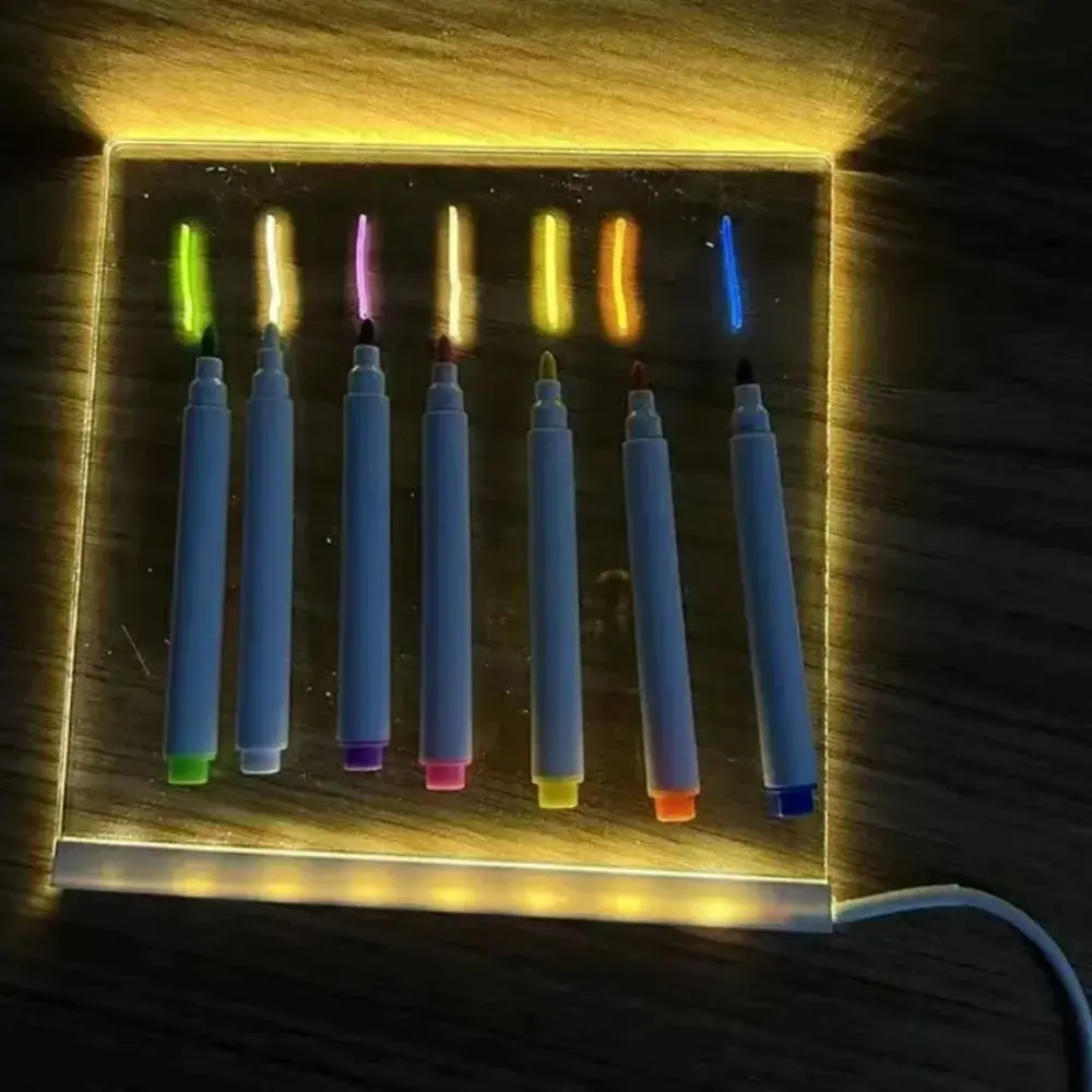 Pizarra Magica Led 20x30 Con Soporte Cable Usb + 7 Fibras - Imagen 5