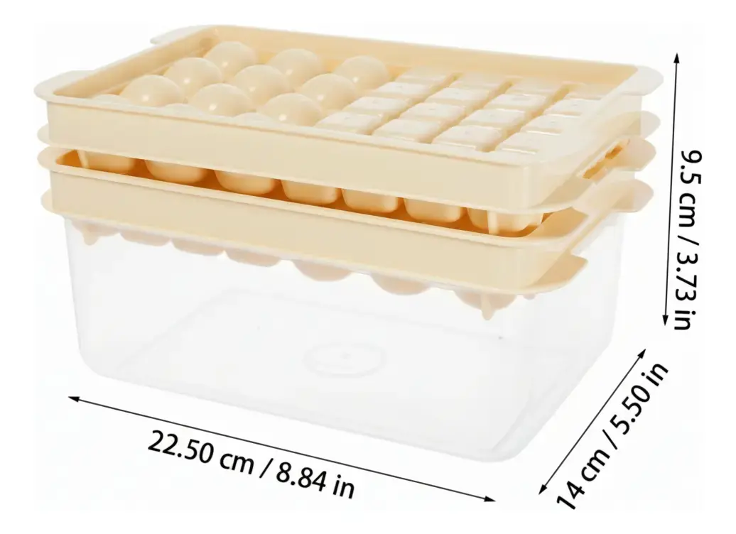 Cubetera Cubos Y Esferas De Hielo 3 En 1 Con Contenedor - Beige - Image 5