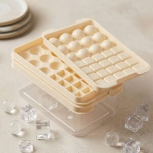 Cubetera Cubos Y Esferas De Hielo 3 En 1 Con Contenedor - Beige
