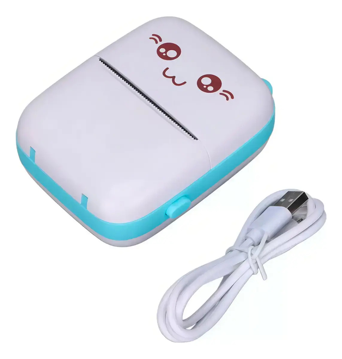 Mini Impresora Térmica Bluetooth Portátil Gatito Color Celeste + 5 Rollos de Papel Adhesivo - Image 5