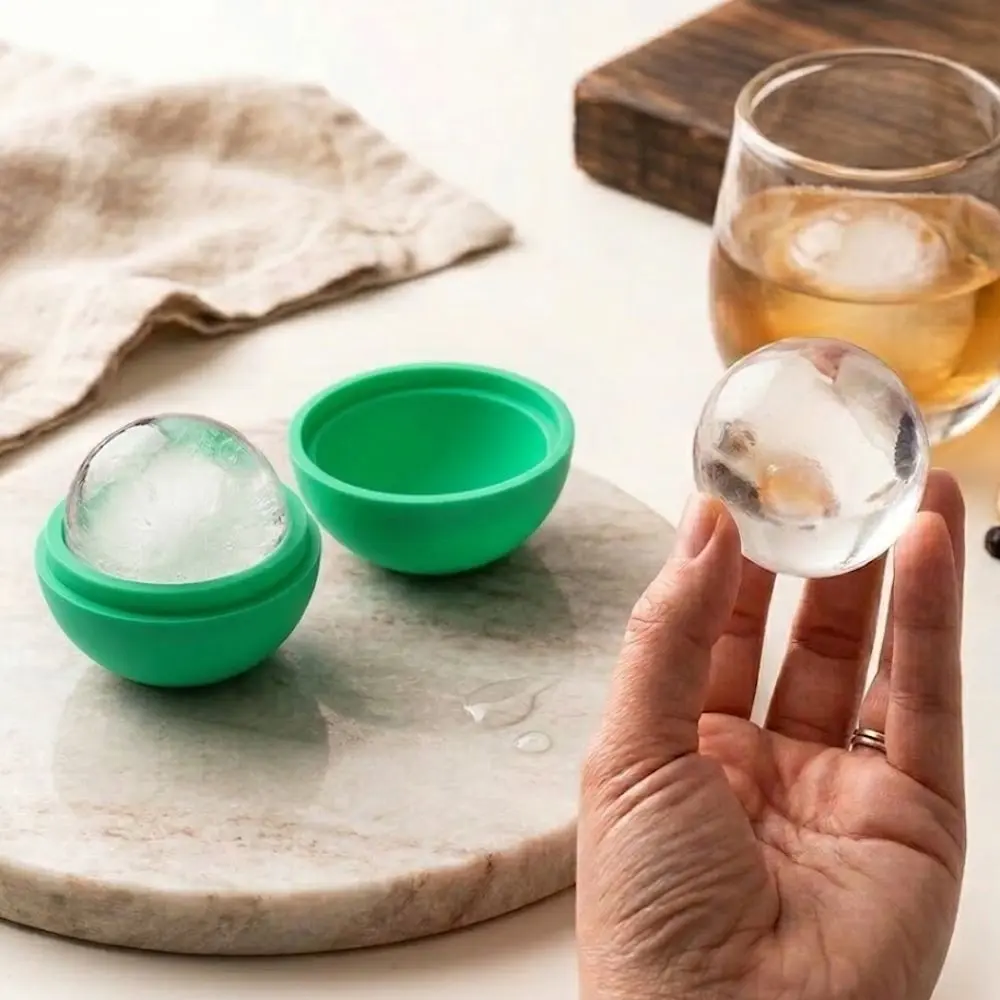 Molde De Silicona Color Verde Para Esferas De Hielo de 6 cm