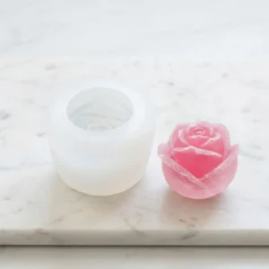 Cubetera De Silicona Hielo En Forma De Rosa 7cm - Blanco