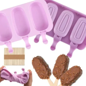Molde de Silicona Tipo Palito Ideal para Helado Repostería Jabones Velas Color Violeta