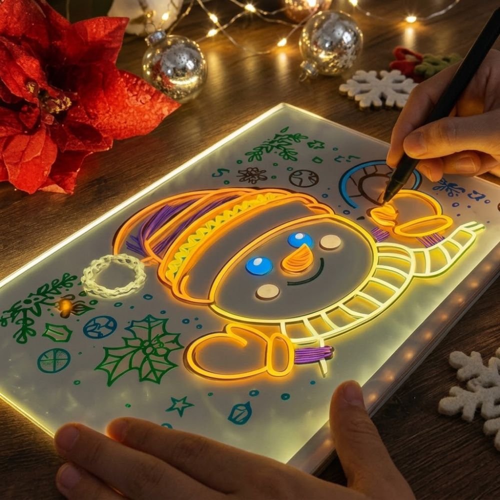 Pizarra Magica Led 20x30 Con Soporte Cable Usb + 7 Fibras - Imagen 3
