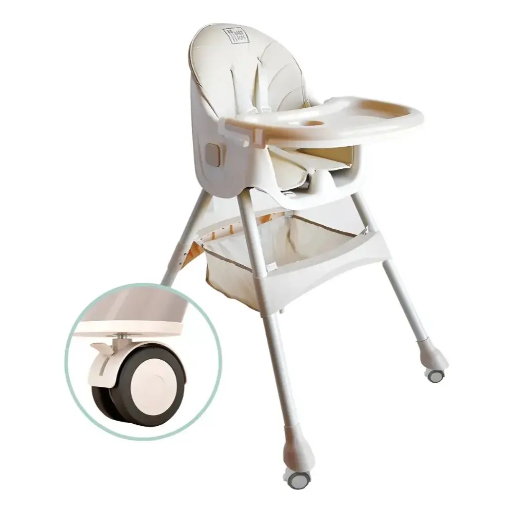 Silla de Comer para Bebé 2 en 1 Plegable y Reclinable – Caqui - Imagen 3