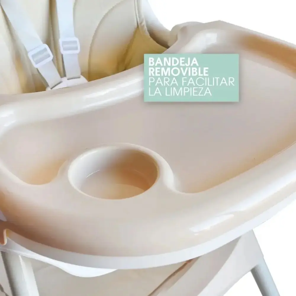 Silla de Comer para Bebé 2 en 1 Plegable y Reclinable – Caqui - Imagen 7