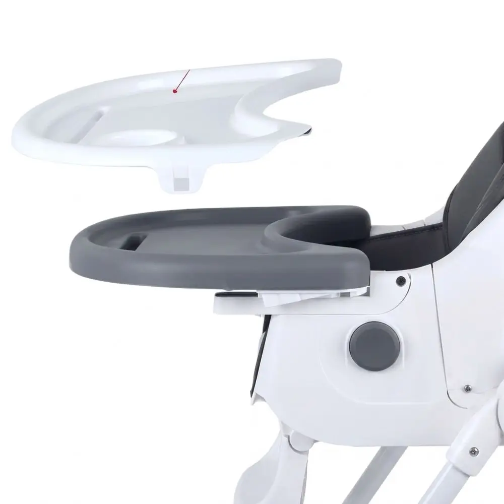 Silla de Comer para Bebé 2 en 1 Plegable y Reclinable – Gris - Imagen 3