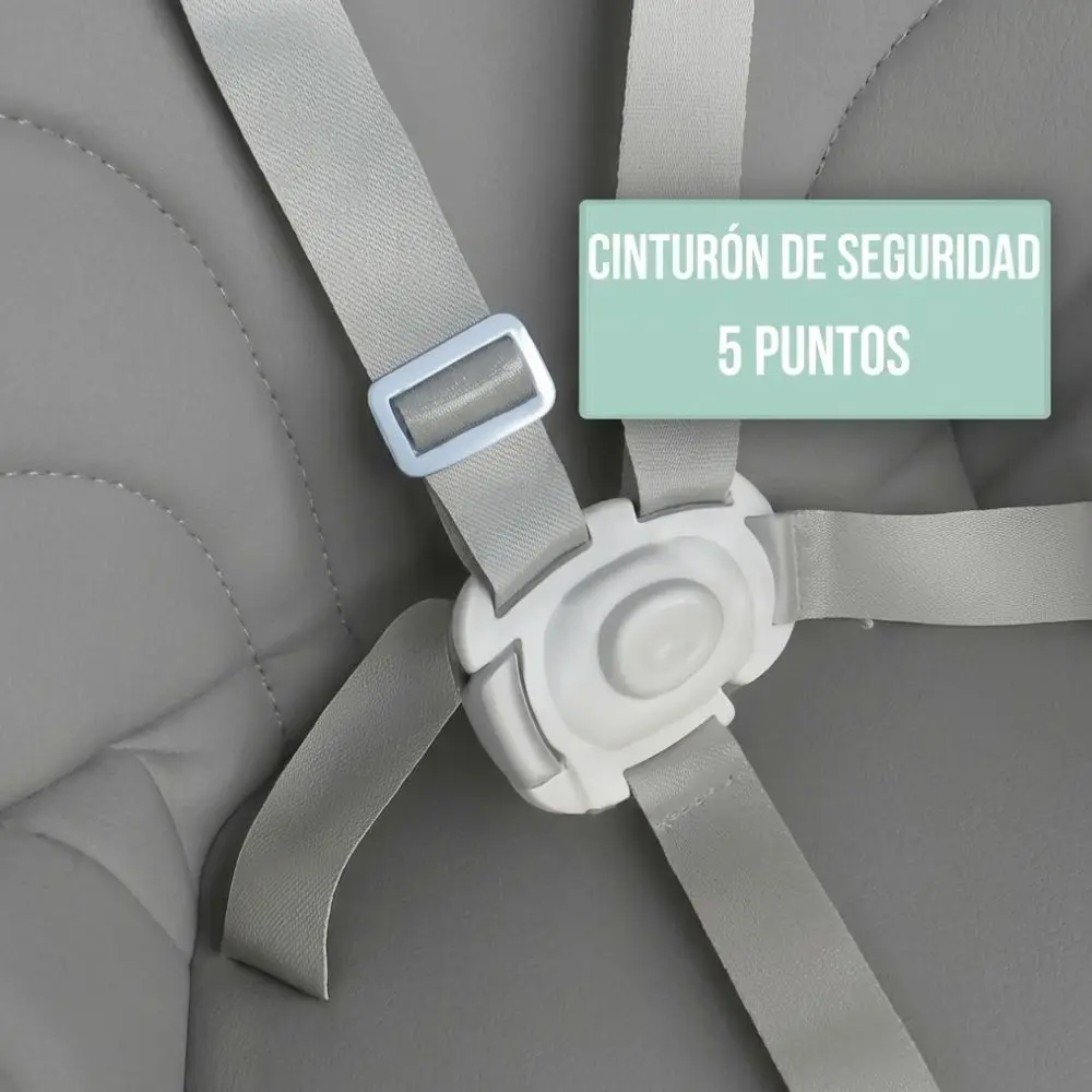 Silla de Comer para Bebé 2 en 1 Plegable y Reclinable – Gris - Imagen 4