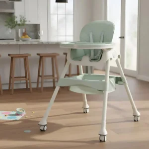 Silla de Comer para Bebé 2 en 1 Plegable y Reclinable – Verde