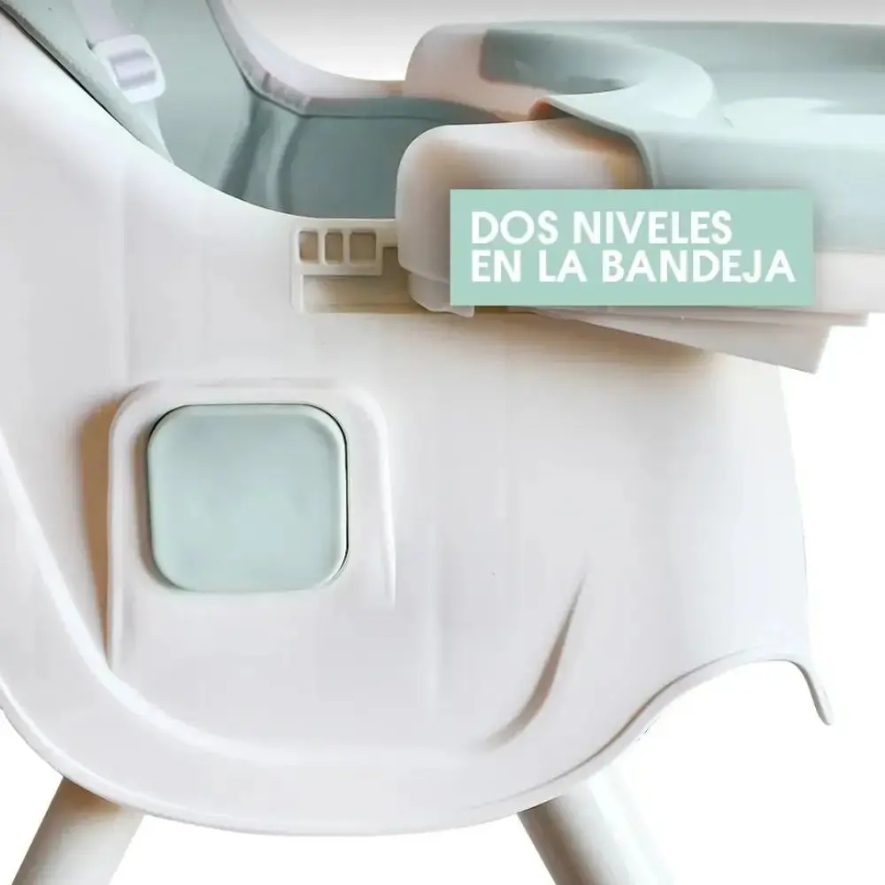 Silla de Comer para Bebé 2 en 1 Plegable y Reclinable – Verde - Imagen 5