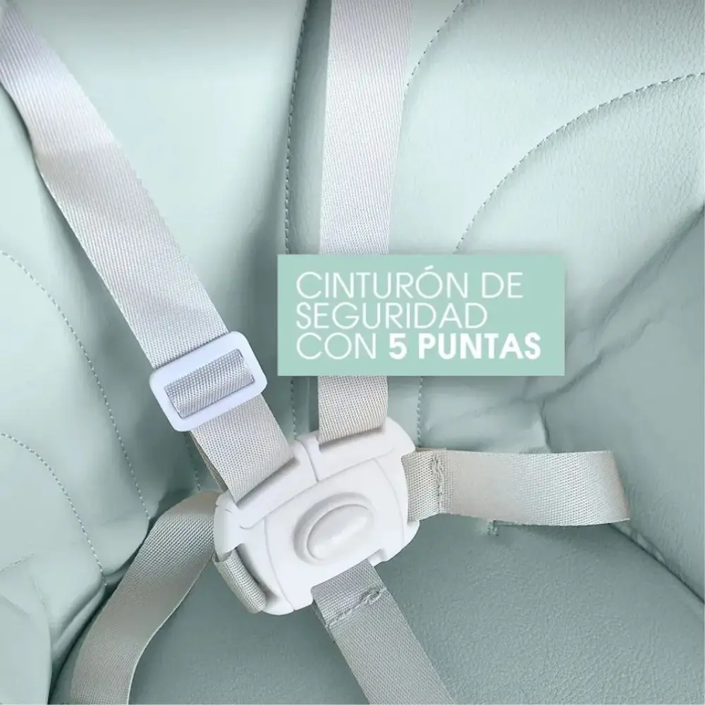 Silla de Comer para Bebé 2 en 1 Plegable y Reclinable – Verde - Imagen 4