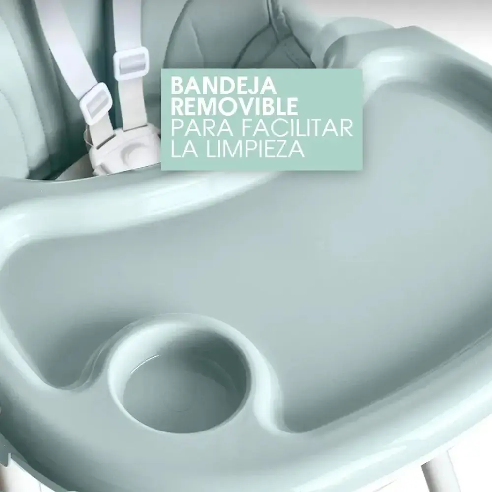 Silla de Comer para Bebé 2 en 1 Plegable y Reclinable – Verde - Imagen 6