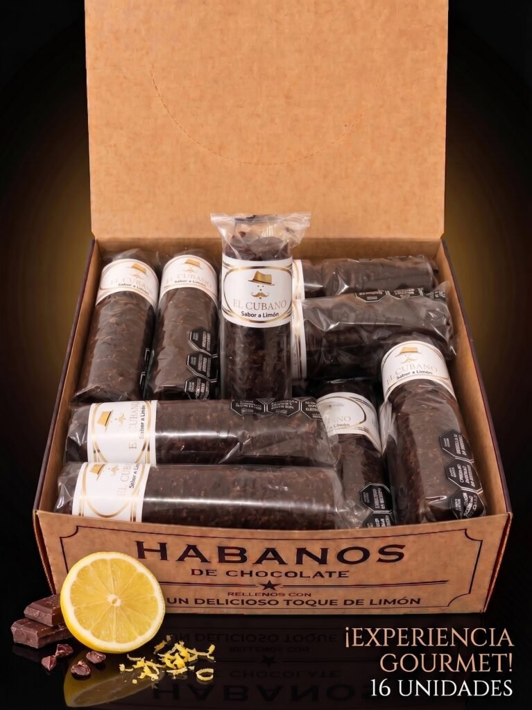 EL CUBANO - Habanos Premium Artesanales De Chocolate Rellenos con Pasta de Limón