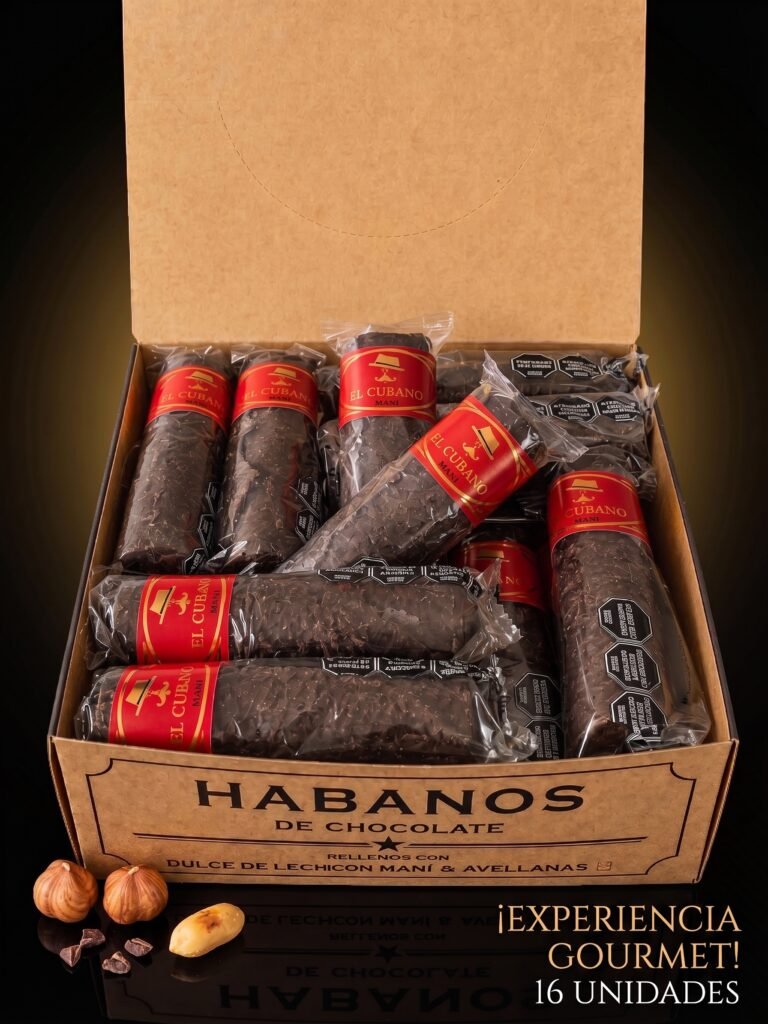 EL CUBANO - Habanos Premium Artesanales De Chocolate Rellenos con Pasta de Maní