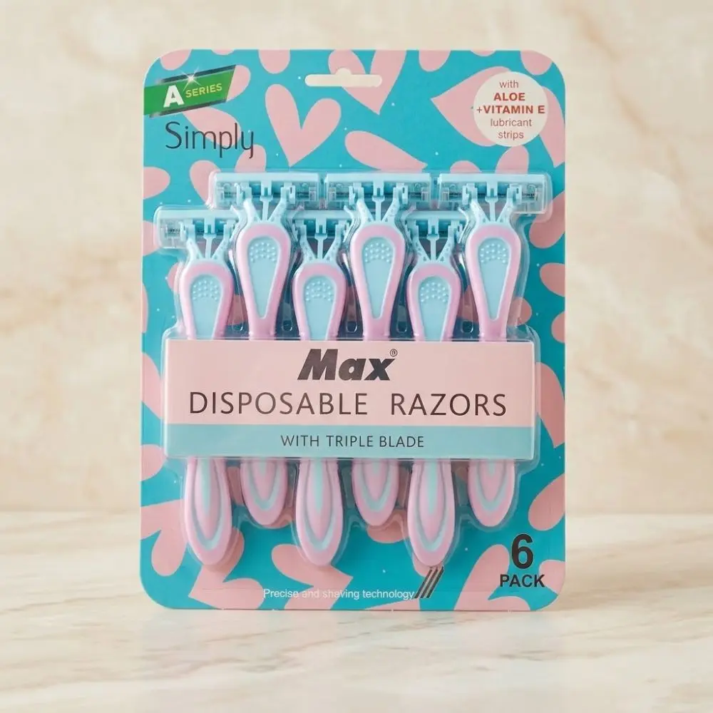 Afeitadora Femenina Triple Hoja Max Simply - Pack X6