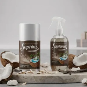 Combo Saphirus 1 Aerosol + 1 Textil - Fragancia Coco Vainilla
