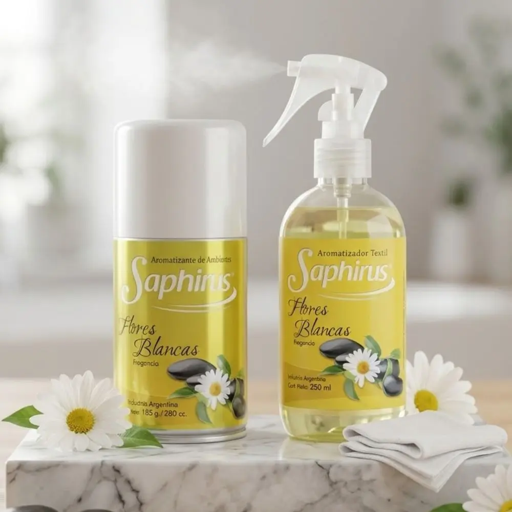 Combo Saphirus Aerosol + Textil - Fragancia Limón