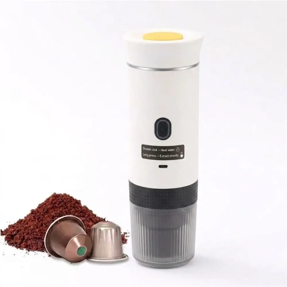 Cafetera Portátil Color Blanco 3 En 1 Para Capsulas Grandes, Chicas y Café Molido