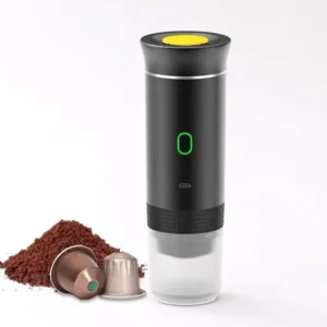 Cafetera Portátil Color Negro 3 En 1 Para Capsulas Grandes, Chicas y Café Molido