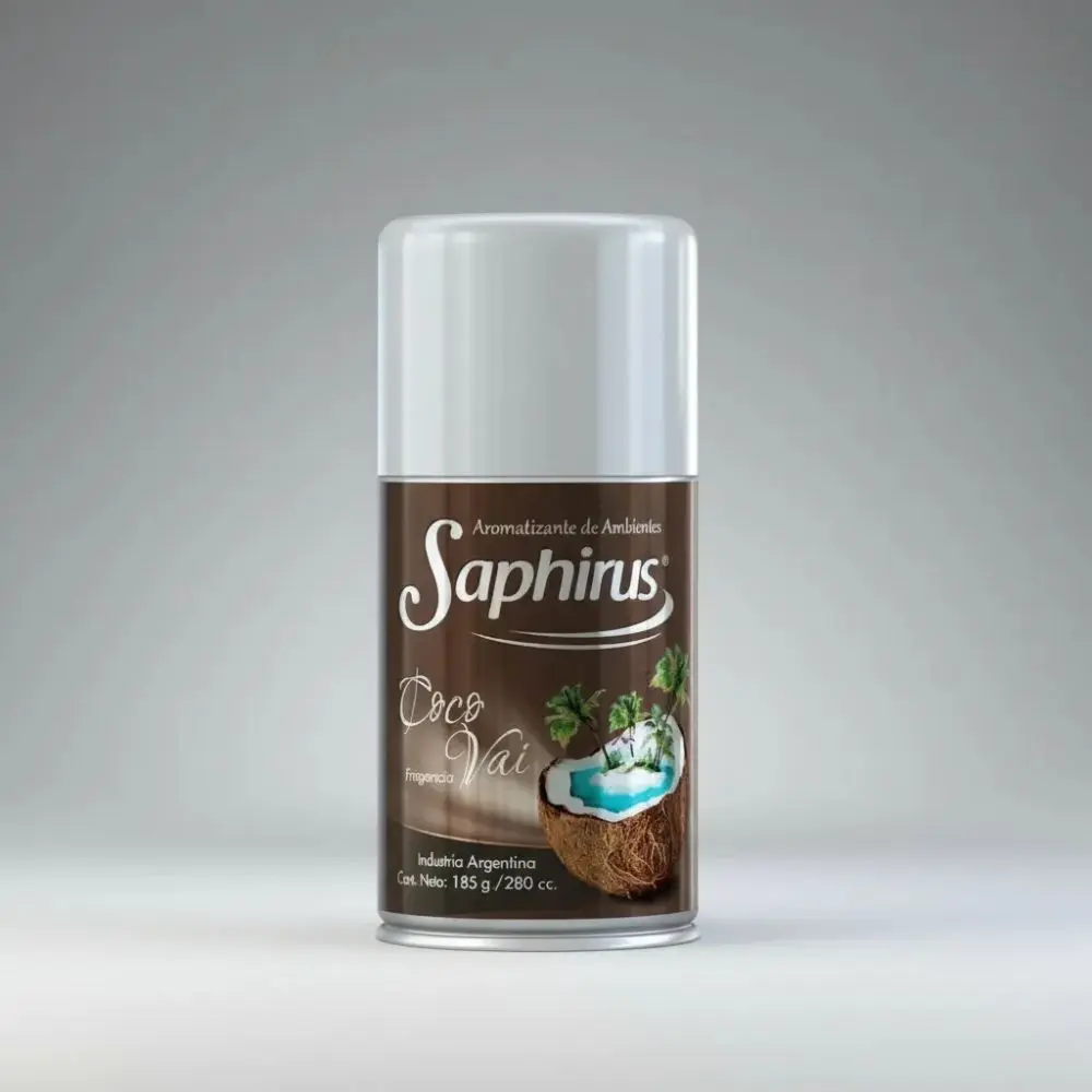 Aromatizante Saphirus Aerosol - Fragancia Coco Vainilla 280cc
