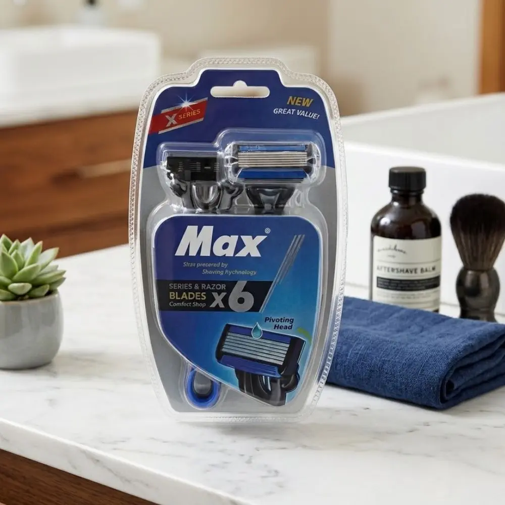 Afeitadora Descartable Max X Series De 6 Hojas -Pack X 2